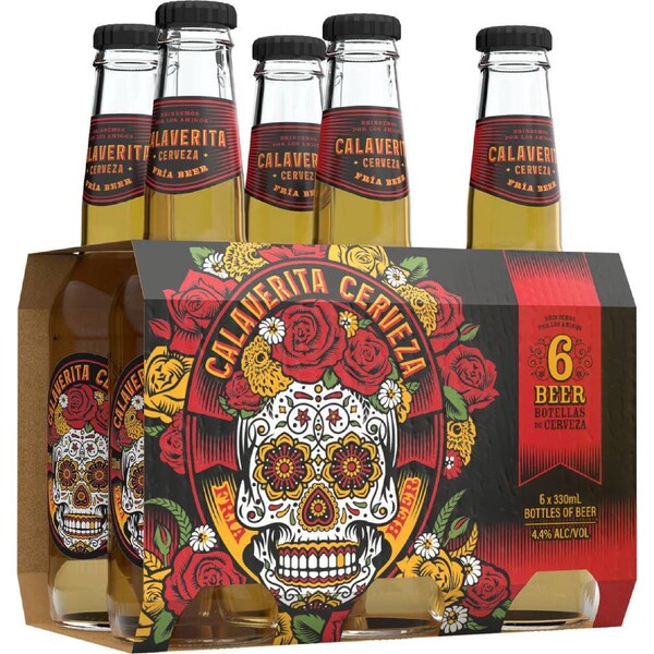 Calaverita Cerveza Lager Bottles 330mL x 6 pack