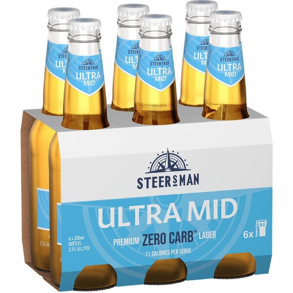 Steersman Ultra Mid Bottles 330mL x 6 pack