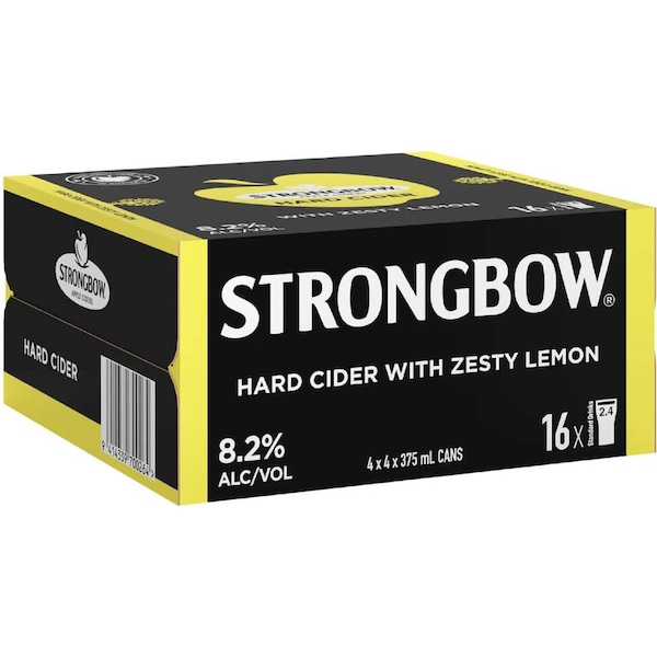 Strongbow Hard Cider Zesty Lemon Cans 375mL x 16 pack