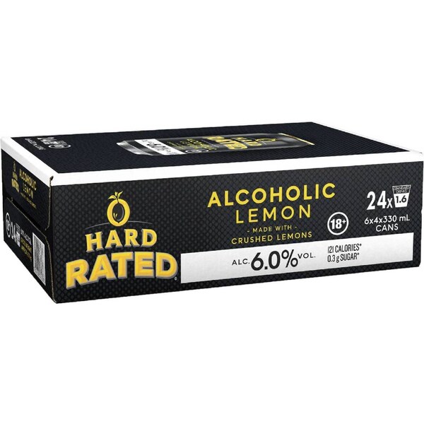 Hard Rated Lemon 6% Cans 330mL x 24 pack