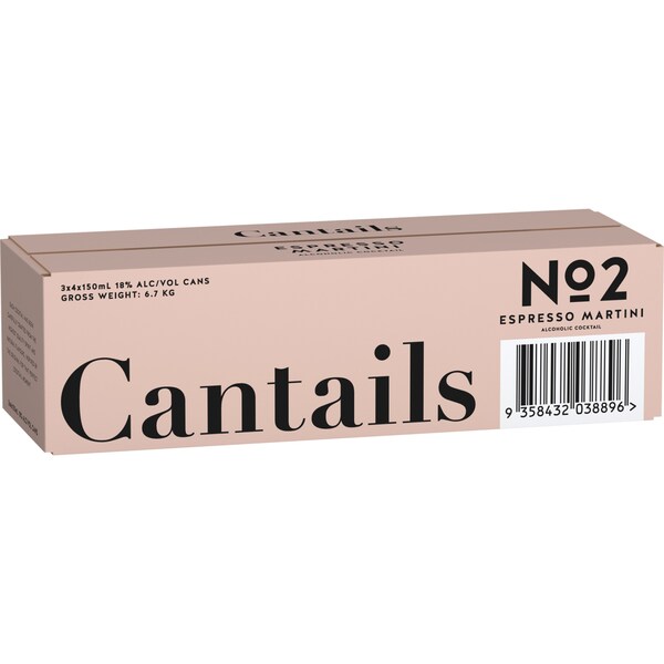 Cantails Espresso Martini Cans 150ml x 12 Case
