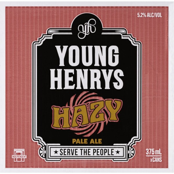 Young Henrys Hazy Pale Ale Can 375mL x 16 Case