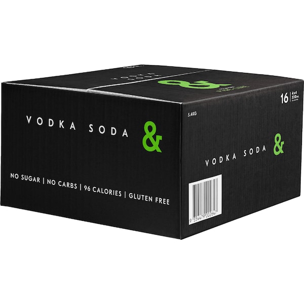 Ampersand Vodka Soda, Black Pine & Lime Can 330mL x 16 Case