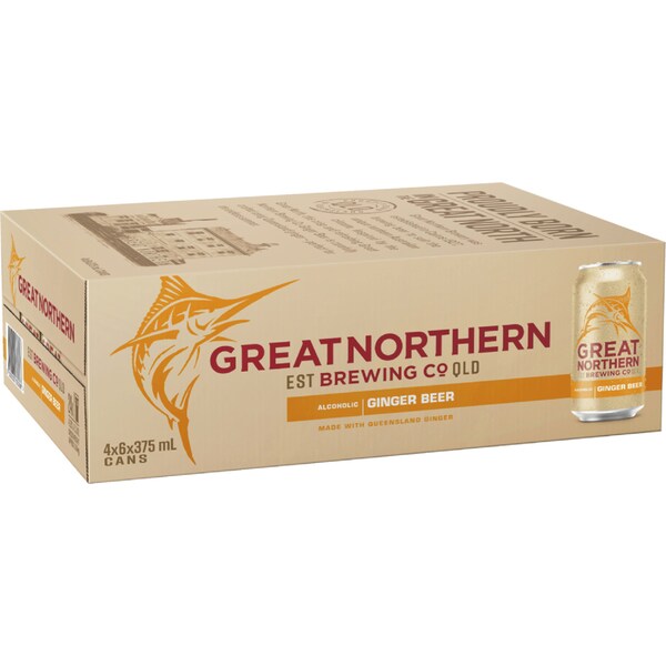 Great Northern Brewing Co Ginger Beer Cans 375mL x 24 Pack