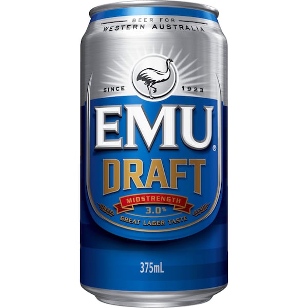 Emu Draft Mid Strength Lager Can 375ml