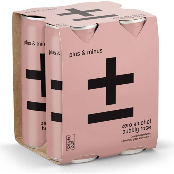 Plus Minus Zero Alcohol Sparkling Rose 250mlx 4 Pack