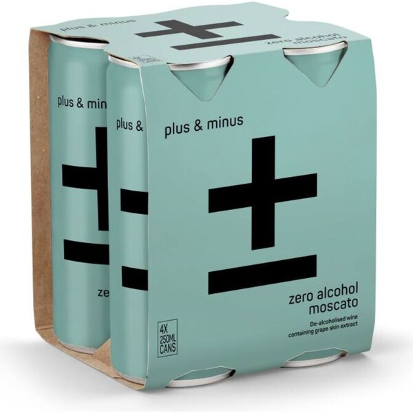 Plus Minus Zero Alcohol Moscato 250mlx 4 Pack