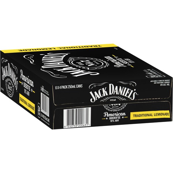 Jack Daniel's American Serve & Lemonade Cans 24x250ml