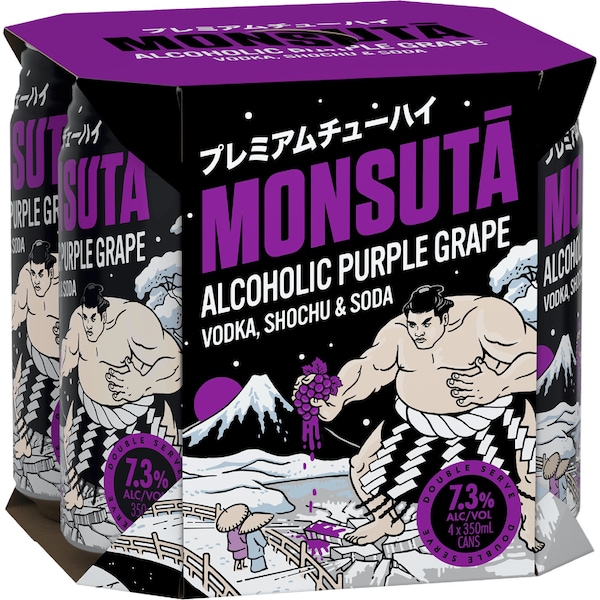 Monsuta Grape Chu-hai 7.3% Cans 350mL x 4 pack