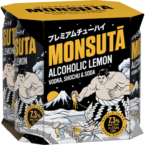 Monsuta Lemon Chu-hai 7.3% Cans 350mL x 4 pack