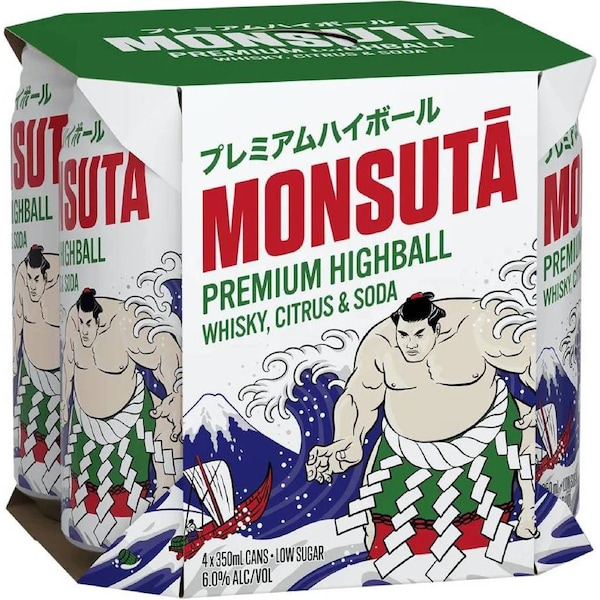Monsuta Highball Whisky Citrus & Soda Cans 350mL x 4 pack