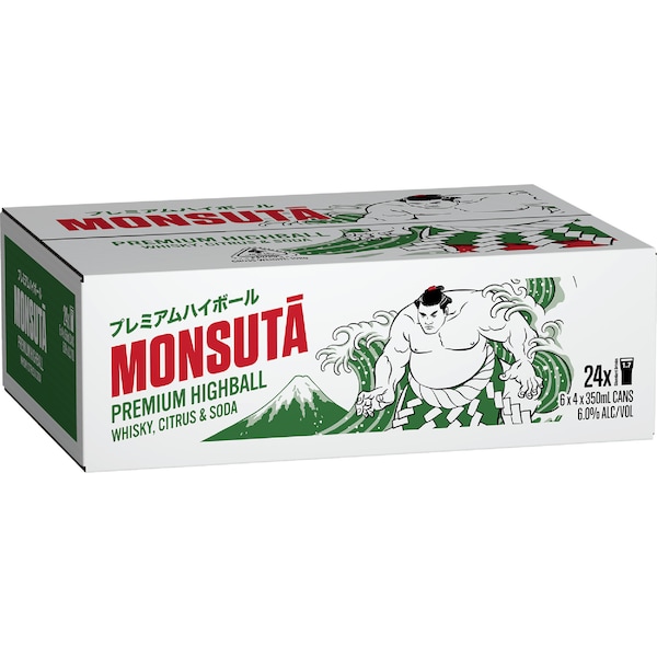 Monsuta Highball Whisky Citrus & Soda Cans 350mL x 24 pack