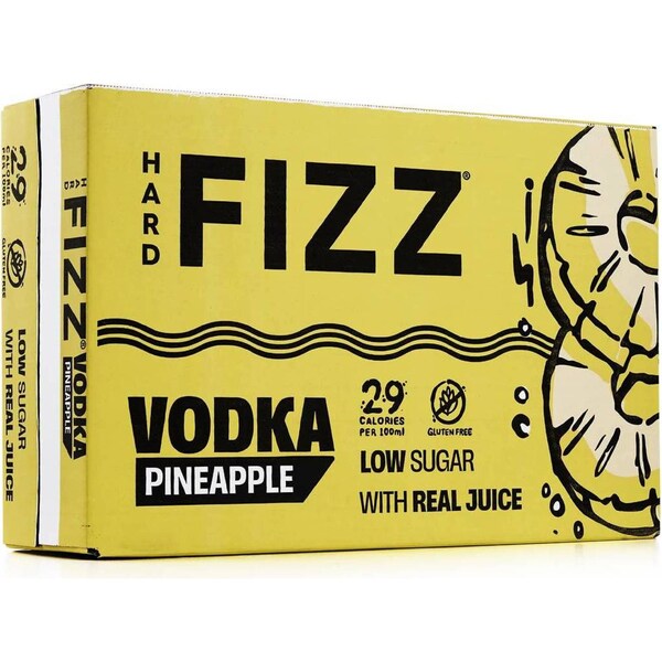 Hard Fizz Vodka Pineapple Cans 330mL x 24 pack