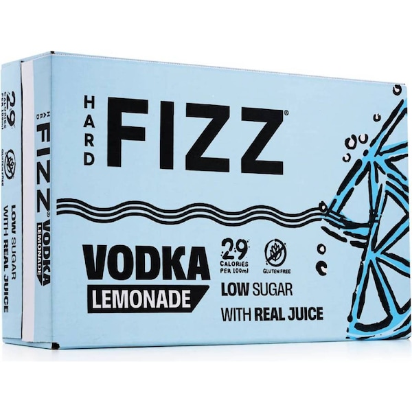 Hard Fizz Vodka Lemonade Cans 330mL x 24 pack