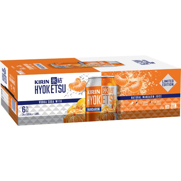 Kirin Hyoketsu Mandarin Cans 330mL x 24 pack
