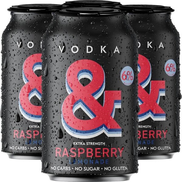 Ampersand Vodka & Raspberry Lemonade 6% Cans 330mL x 4 pack