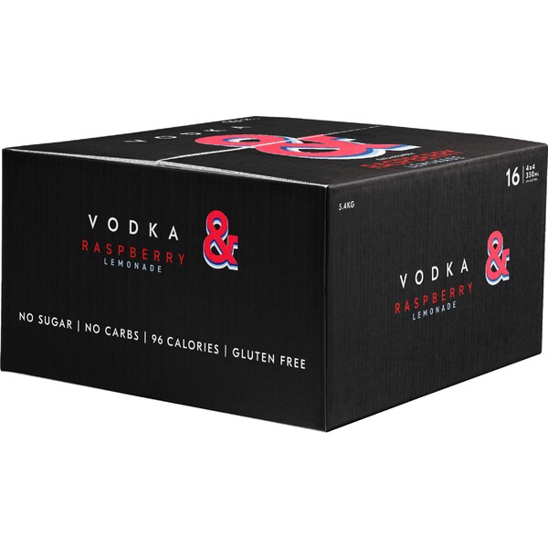 Ampersand Vodka & Raspberry Lemonade Cans 330mL x 24 pack