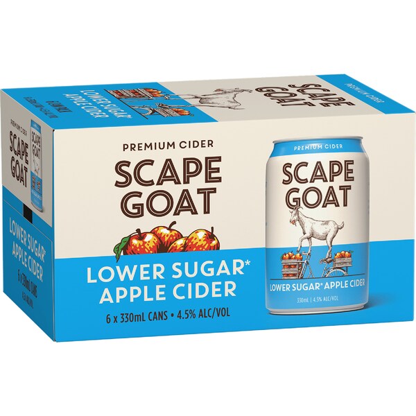Scape Goat Low Sugar Apple Cider Cans 330mL x 6 pack