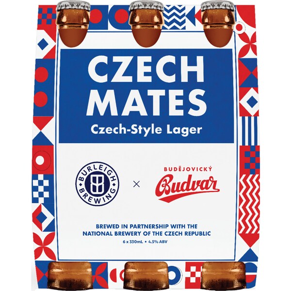 Budvar X Burleigh Czech Mates Lager 330mL x 6 pack
