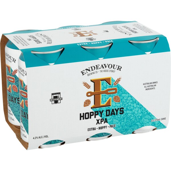 Endeavour Hoppy Days Extra Pale Ale Cans 375mL x 6 pack