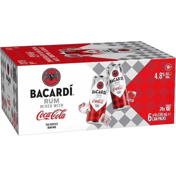 Bacardi & Coca-Cola Blanco Cans 330mL x 24 pack