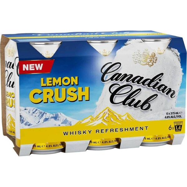 Canadian Club Lemon Crush 4.8% Cans 375mL x 6 pack