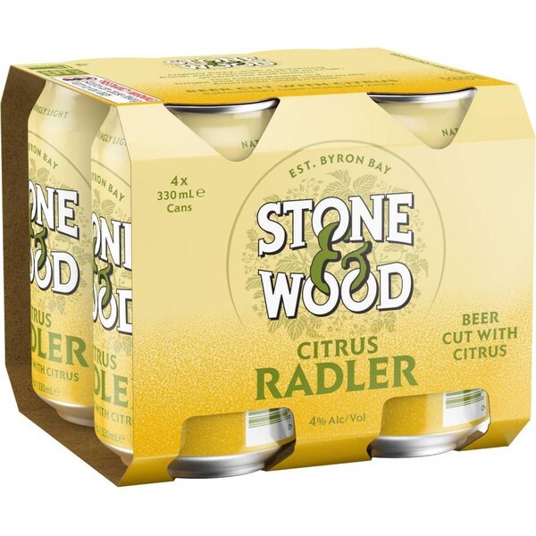 Stone & Wood Citrus Radler Pale Ale Cans 330mL x 4 pack