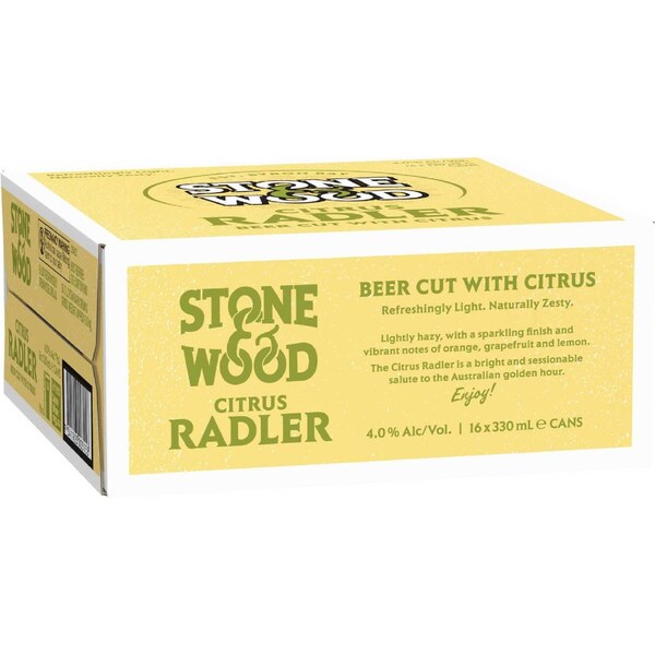 Stone & Wood Citrus Radler Pale Ale Cans 330mL x 16 pack