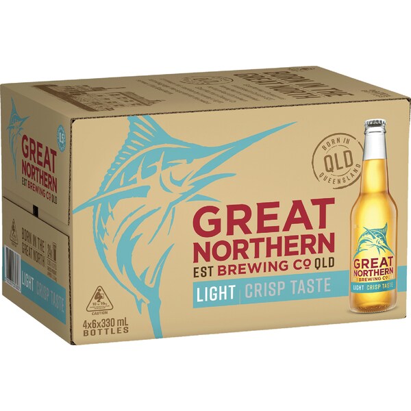 Great Northern Brewing Co Light Lager Bottles 330mL x 24 pack