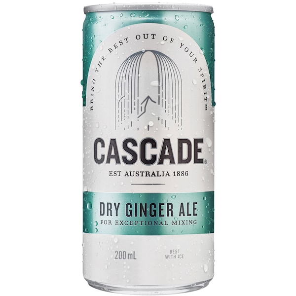 Cascade Dry Ginger Ale Cans 200mL x 24 case