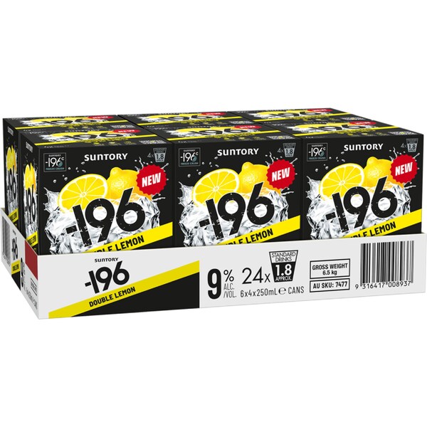 Suntory -196 Lemon 9% Cans 250mL x 4 pack