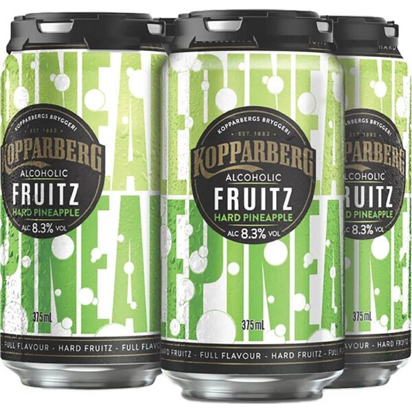 Kopparberg Fruit Fizz Pineapple Cans 375mL x 4 pack