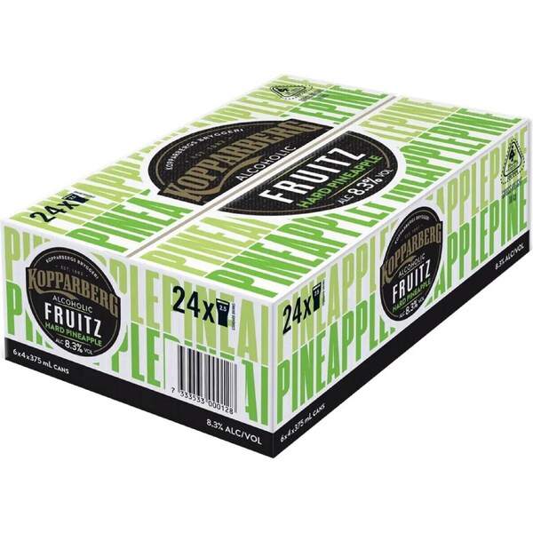 Kopparberg Fruit Fizz Pineapple Cans 375mL x 24 pack