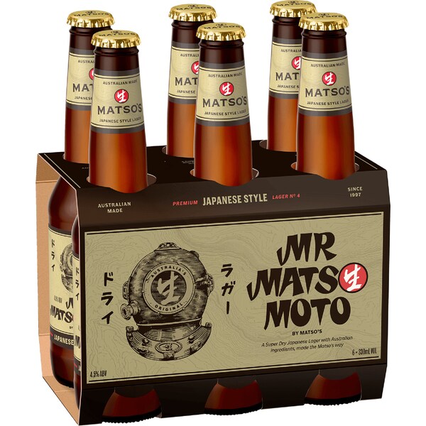 Matso's Japanese Style Lager Bottles 330mL x 6 pack