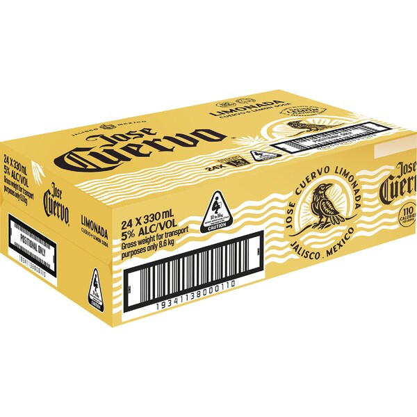 Jose Cuervo Tequila Lemonade Cans 330mL x 24 pack