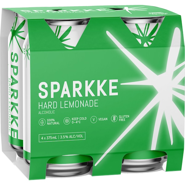 Sparkke Alcoholic Lemonade Cans 375mL x 4 pack