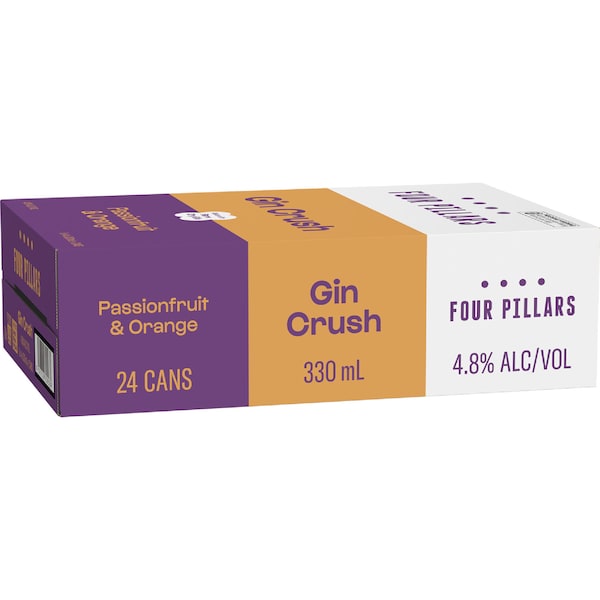 Four Pillars Gin Crush Passionfruit & Orange Cans 330mL x 24 pack