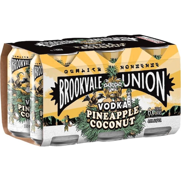 Brookvale Union Pineapple & Coconut Cans 330mL x 6 pack