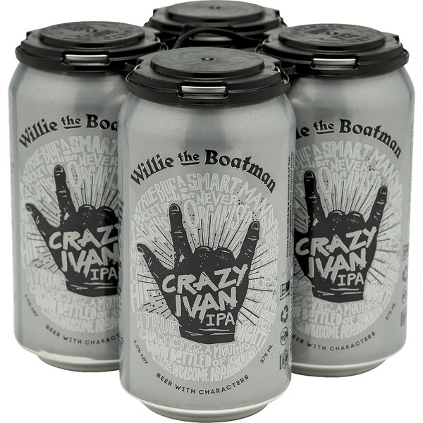 Willie The Boatman Crazy Ivan IPA Cans 375mL x 4 pack