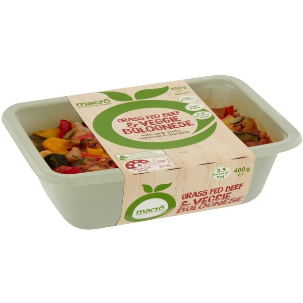 Macro Grass Fed Beef & Veggie Bolognese Chilled Meal 400g