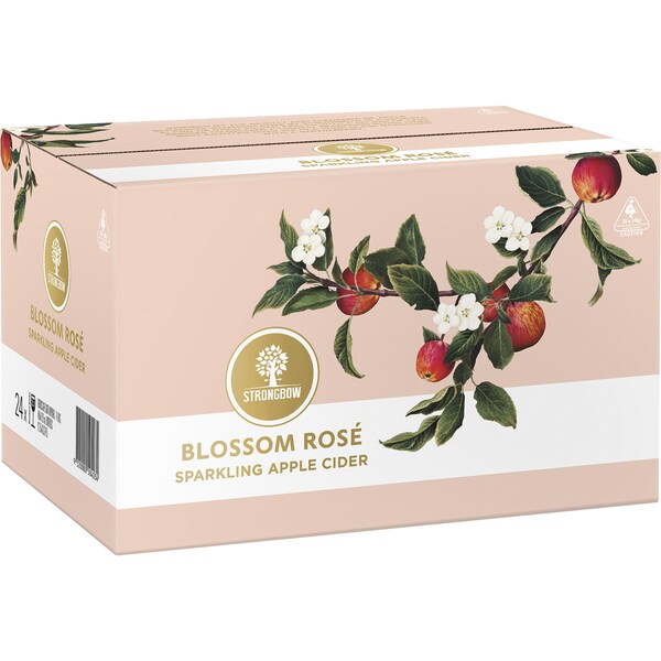 Strongbow Blossom Rose Sparkling Apple Cider Bottle 330mL x 24 case