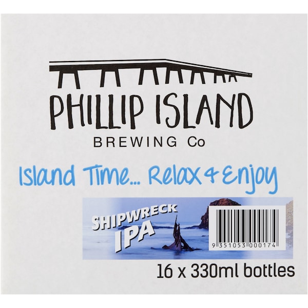 Phillip Island Shipwreck Indian Pale Ale Bottles 330mL x 16 case