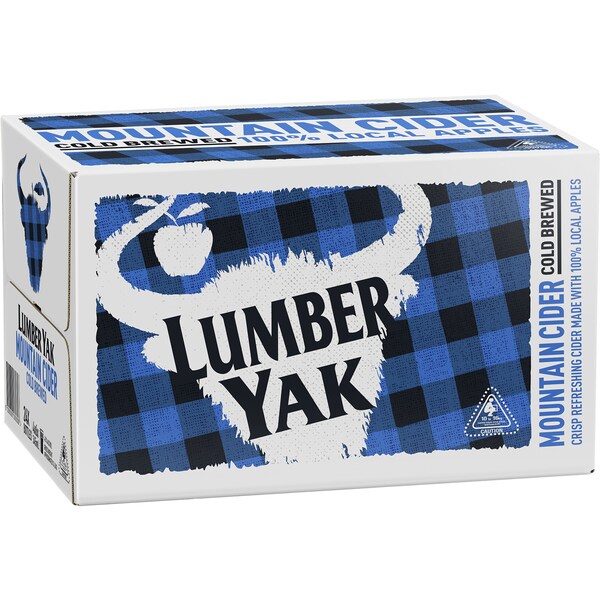 Lumber Yak Cold Brewed Mountain Apple Cider Bottles 345mL x 24 case