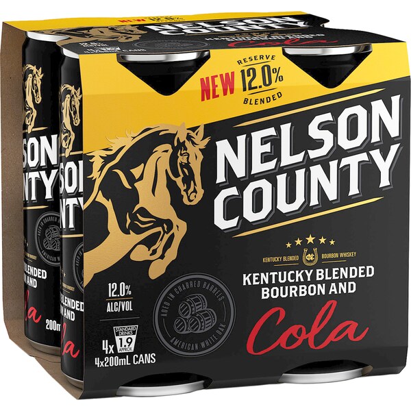 Nelson County Bourbon & Cola 200nl x4 Pack