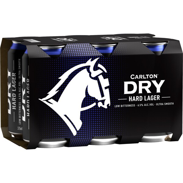 Carlton Dry Hard Lager Cans 375mL x 6 pack