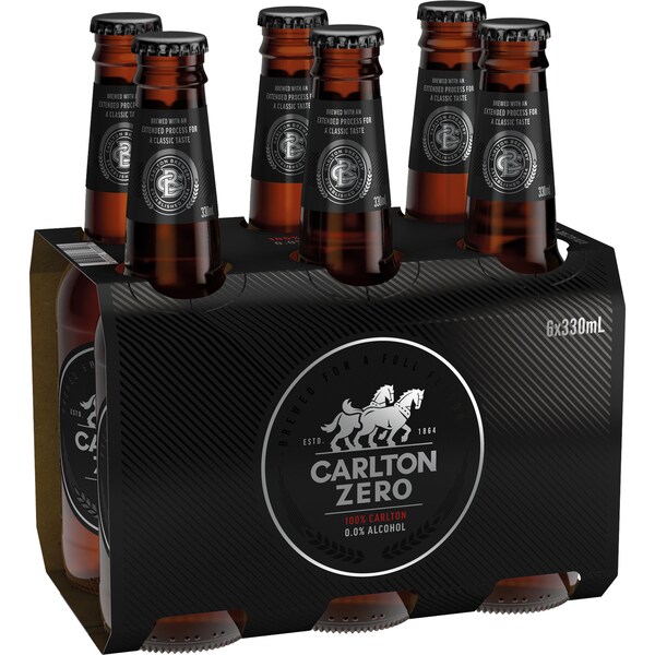 Carlton Zero Bottle 330mL x 6 pack