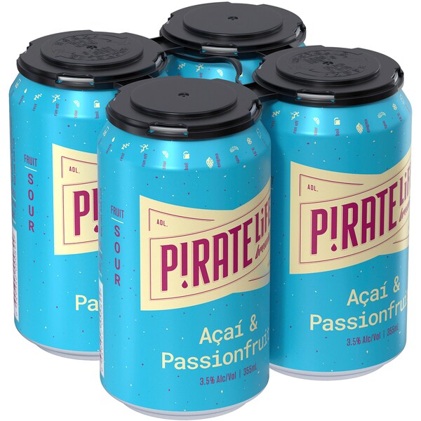Pirate Life Brewing Acai & Passionfruit Sour Cans 355mL x 4 pack