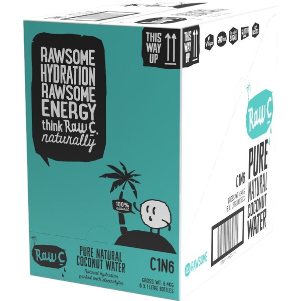 Raw C Coconut Water 1L x 6 pack
