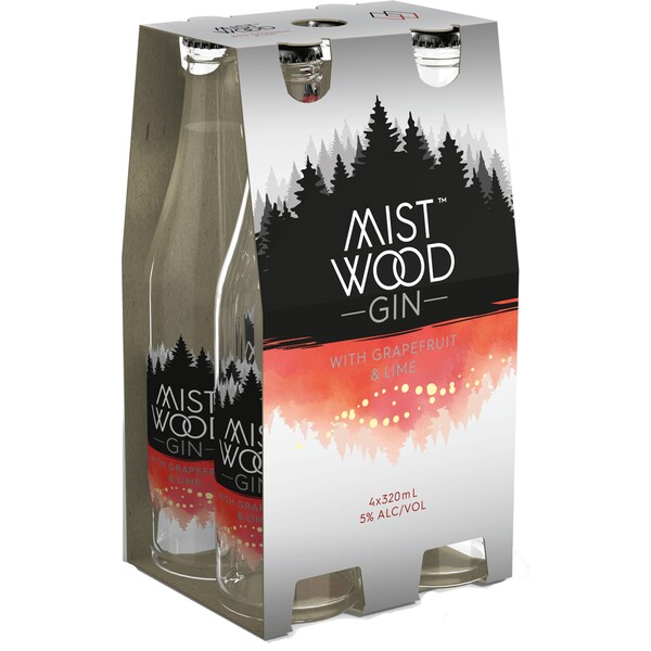Mistwood Gin Grapefruit & Lime 320mL x 4 pack