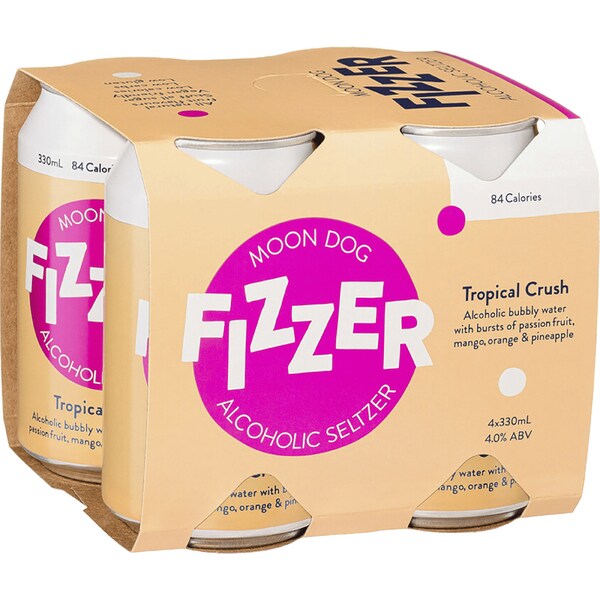 Moon Dog Fizzer Tropical Crush Can 330mL x 4 Pack